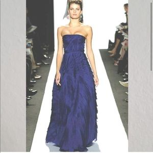 OSCAR DE LA RENTA ROYAL BLUE SILK GOWN US 6